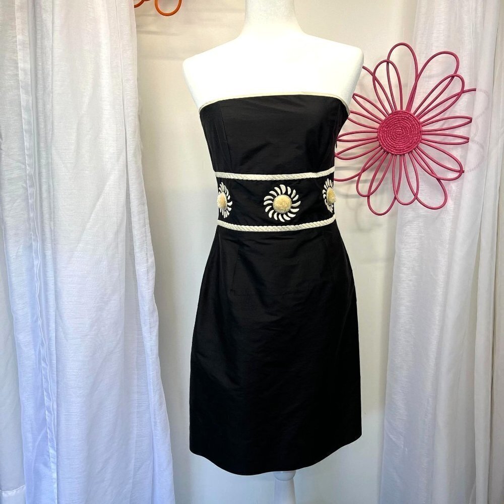 CK Bradley New York Silk Sleeveless Dress Black Floral Motifs Size 6